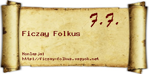 Ficzay Folkus névjegykártya